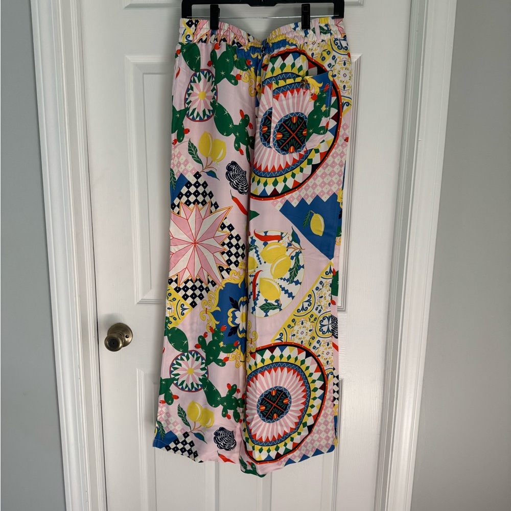 Anthropologie NWT Maeve Straight-Leg Pull-On Silk Pants - small - Picture 6 of 9